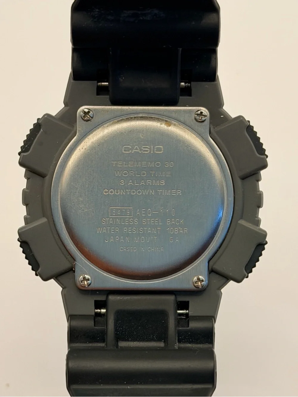 Casio AEQ110W-1AV, Telememo 30 Watch, 100M, 3 Alarms,‎ Chronograph, World Time